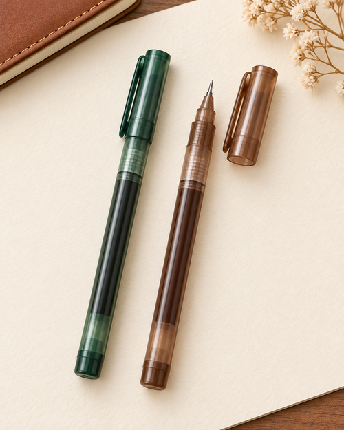Morrow quick-dry liquid ink pen pair detail